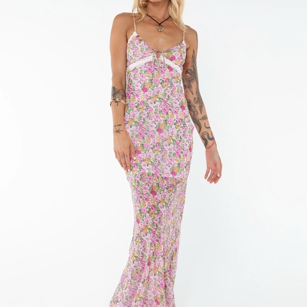 Floral Pink Maxi Dress